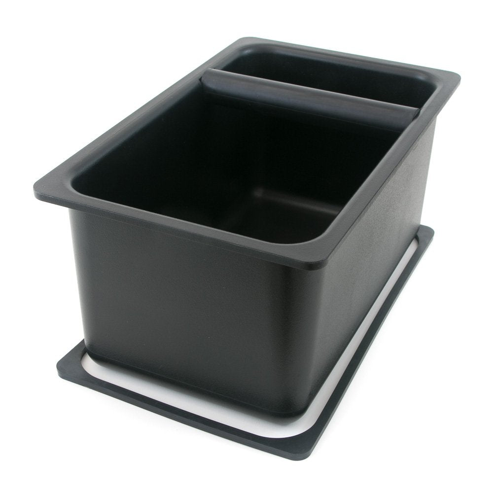 Barista Basics Durable Closed Bottom Knockbox 6'' x 10'' x 5'' - BPA-Free, In-Counter, Noise-Reducing with Rubber Gasket
