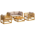 vidaXL 5 Piece Garden Lounge Set Modular Natural Solid Acacia Wood