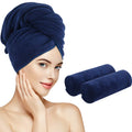 SUNLAND Microfiber Hair Towels Anti Frizz Hair Drying Towel Super Absorbent Fast Drying Turbans for Wet Curly Hair Soft Hair Tow