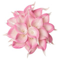 DuHouse 20Pcs Artificial Calla Lily Flower Real Touch Latex Flowers for DIY Wedding Bouquet Party Home Decor (White Pink)