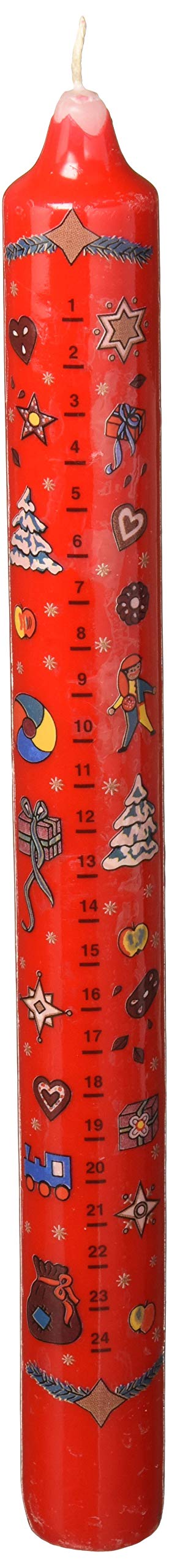 Alexander Taron 5034R German Advent Candle-Red-12 H W X 1.25&quot; D, White