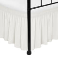 Biscaynebay Wrap Around Bed Skirts With Split Corners For King Beds 18' Drop, Ivory Adjustable Elastic Dust Ruffles Easy Fit Wr