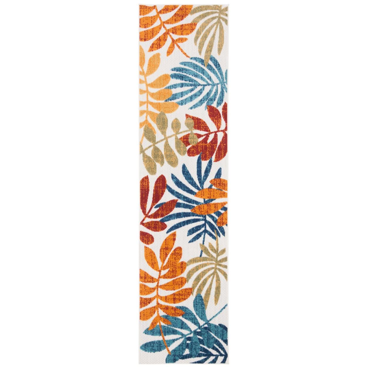 Safavieh Cabana Collection Runner Rug - 2' X 6', Creme & Red, Botanical Design, Non-Shedding & Easy Care, Indoor/Outdoor & Washa