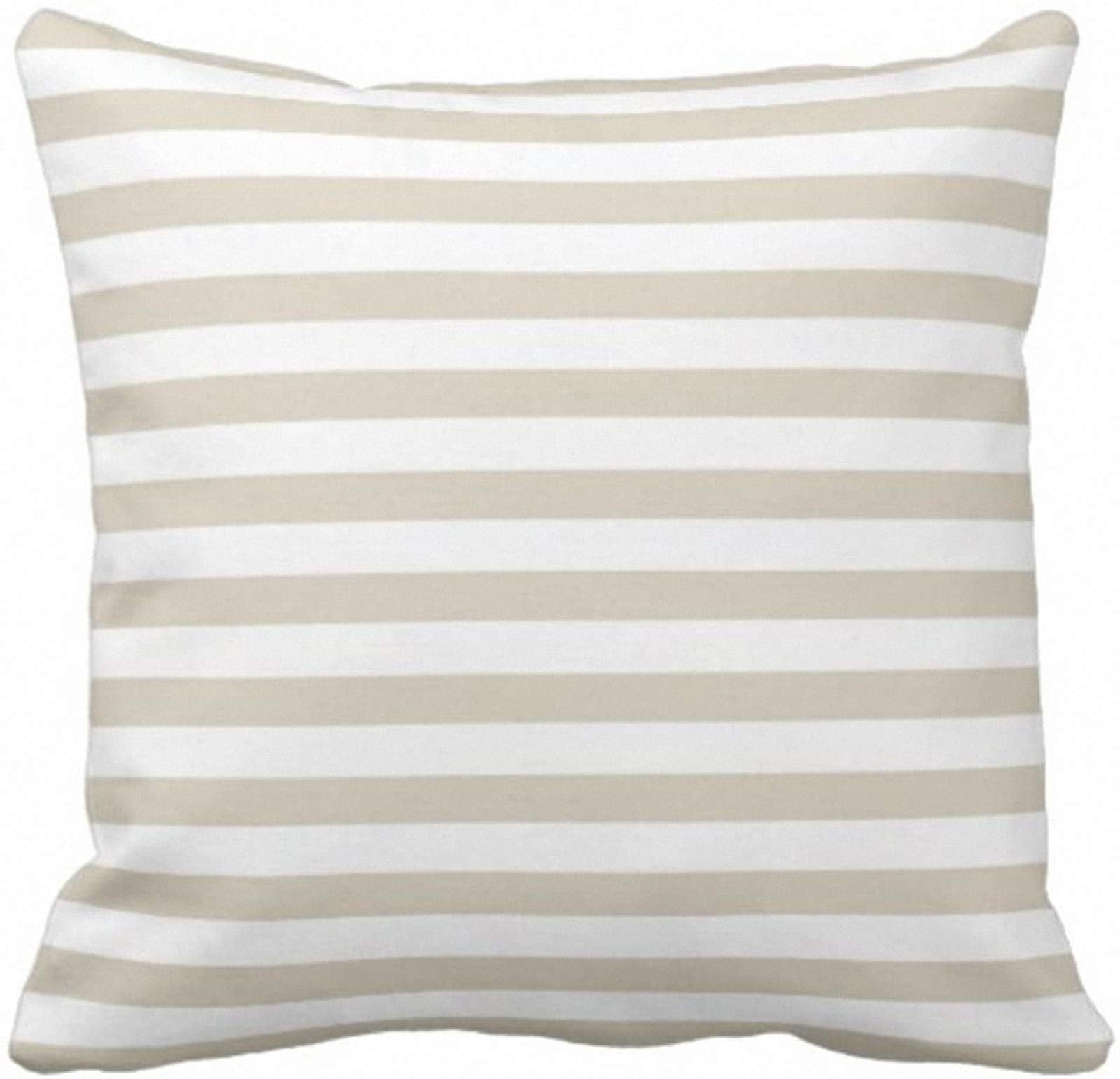 Emvency Throw Pillow Cover Modern Tan Beige White Stripes Decorative Pillow Case Striped Home Decor Square 20 X 20 Inch Cushion