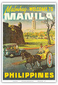 Manila Philippines - Mabuhay (Welcome) - Vintage Travel Poster c.1950s - Master Art Print (Unframed) 13in x 19in