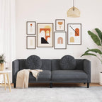 vidaXL 3-Seater Sofa - Dark Gray Velvet - Plush Cushions - Modern Design - Living Room Furniture - 76.2"x30.3"x27.6"