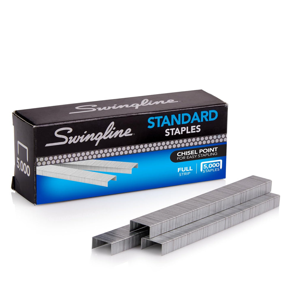 Swingline Standard Staples, 1/4', Full Strip, Box Of 5,000