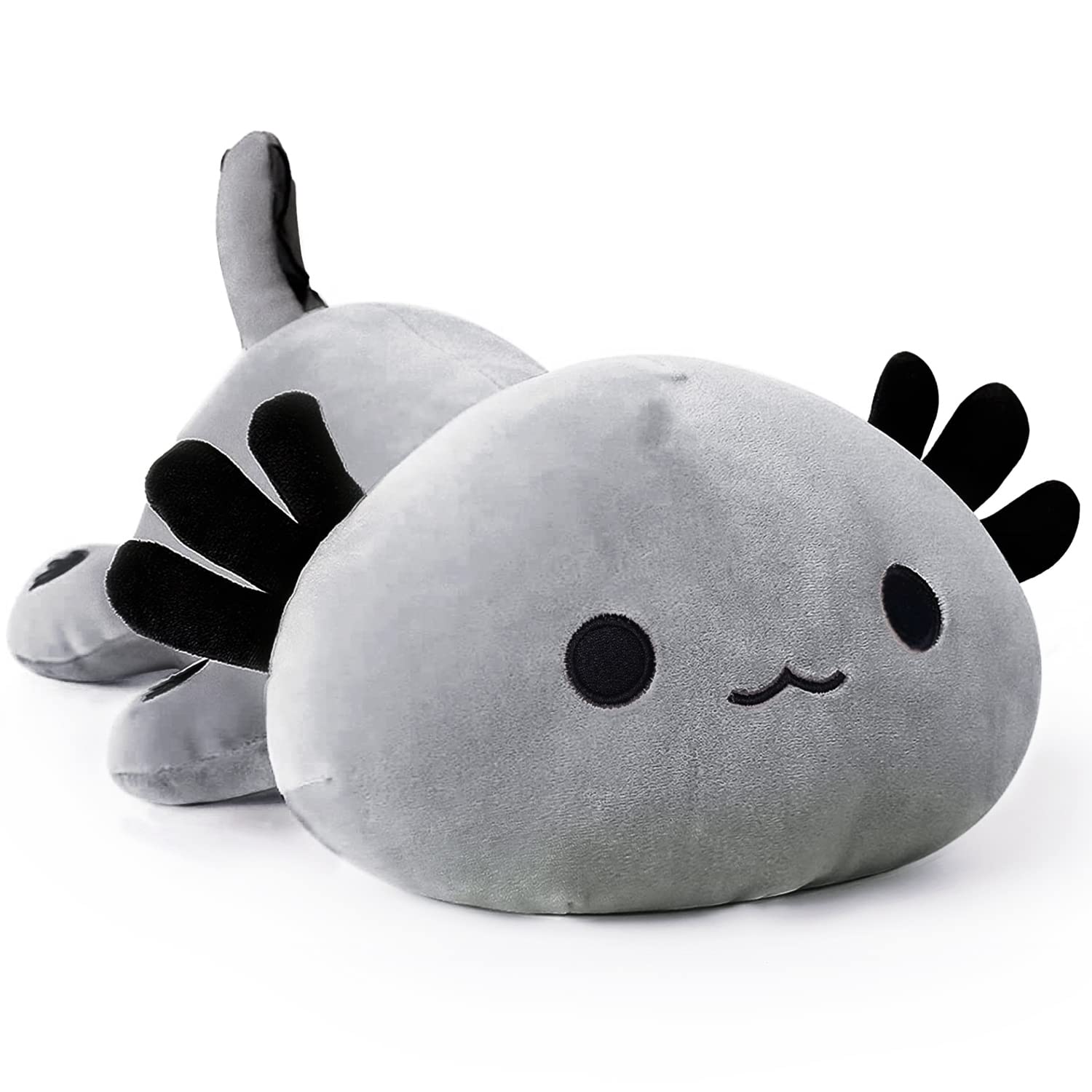 Onsoyours Cute Axolotl Plushie, Soft Stuffed Animal Salamander Plush Pillow, Kawaii Plush Toy For Kids (Gray Axolotl, 13 ')