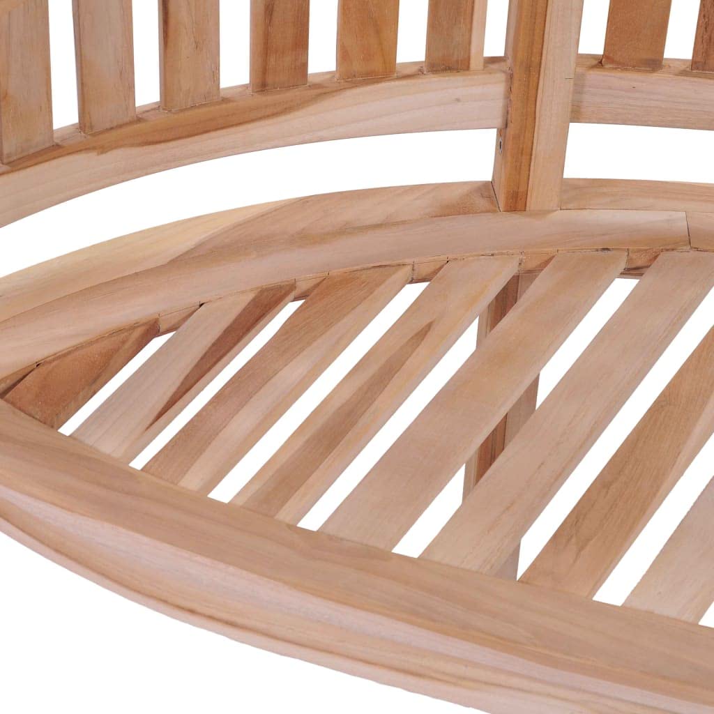 vidaXL 78.7" Solid Teak Wood Bench - Outdoor/Indoor Use - Banana-Shaped - Fine Sanded - Durable - Elegant Design