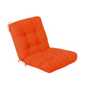 Qilloway Outdoor Seat/Back Chair Cushion Tufted Pillow, Spring/Summer Seasonal Replacement Cushions. (Orange)