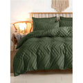 Nanko Olive Green Duvet Cover King Size, 3Pc Boho Tufted Microfiber Bedding Comforter Cover Set, All Season Aesthetic Shabby Chi
