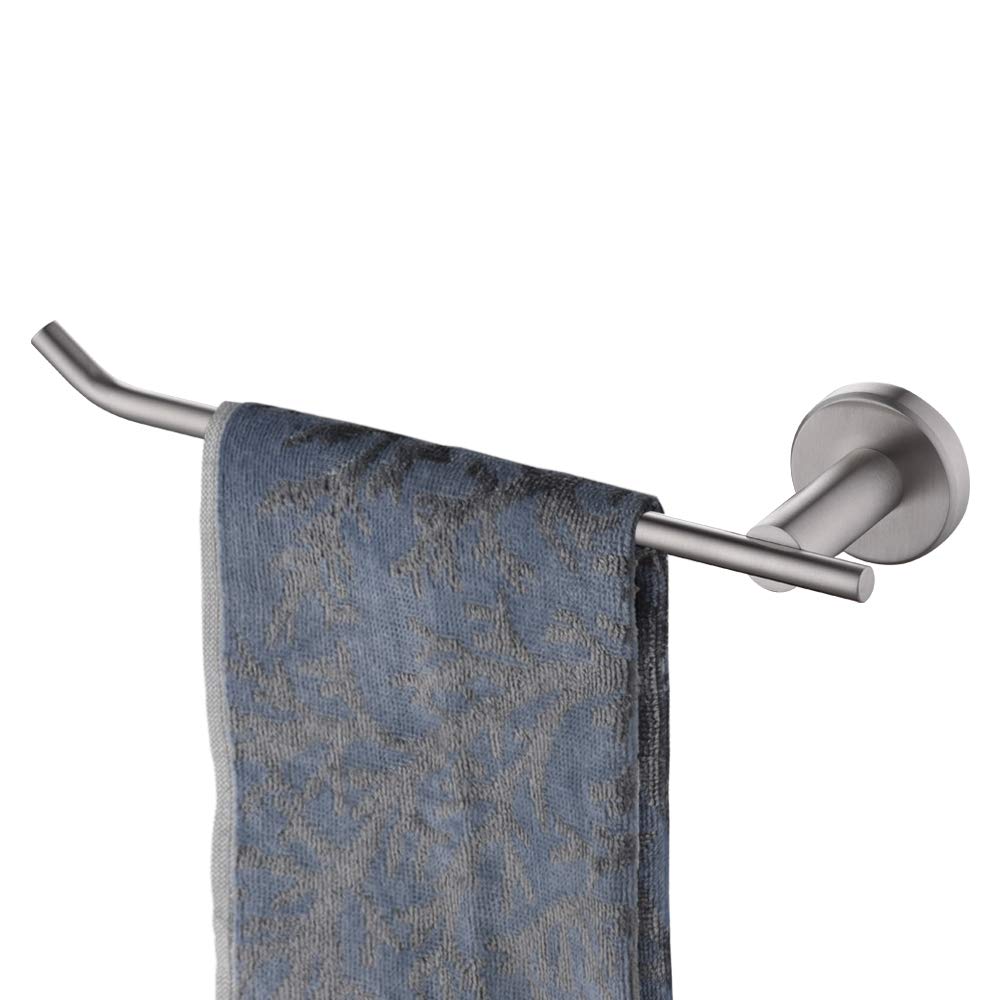 JQK Hand Towel Bar, Stainless Steel Towel Ring for Bathroom, 9 Inch Necklace Holder Brushed Finish Wall Mount Left Hand, TR101-B
