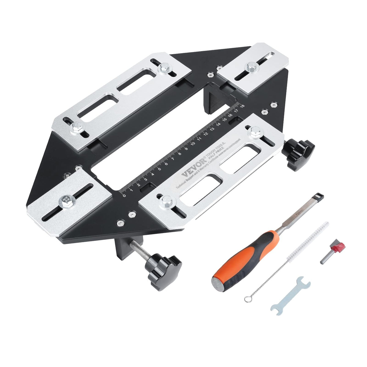 VEVOR Door Hinge Jig, Aluminum Alloy Woodworking Hole Opener, Slotting Locator, Flexible Wooden Door Hinge Hole Guide, Hinge Tem