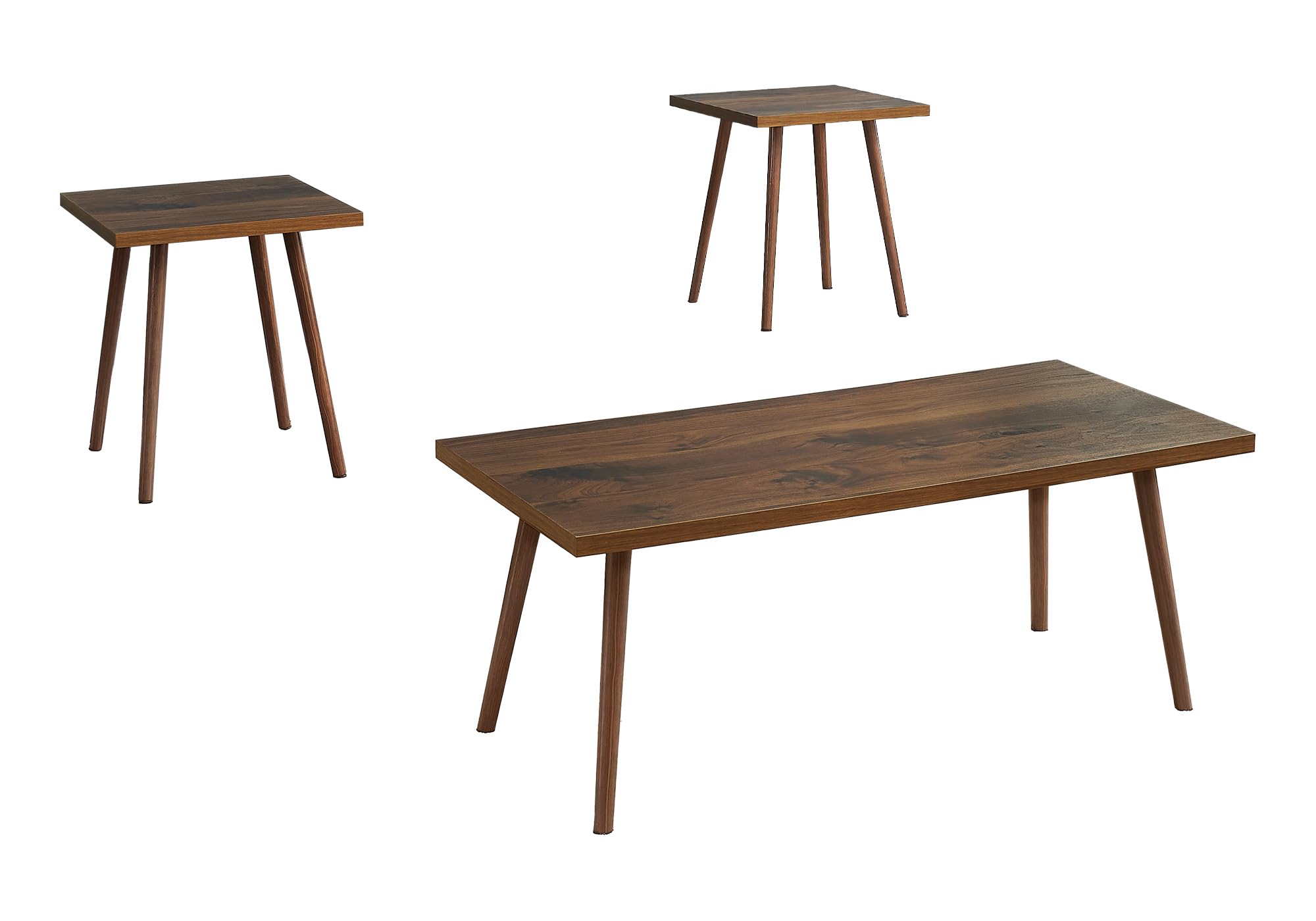 Monarch Specialties I 7899P Table Set, 3pcs Set, End, Living Room, Dark Walnut, Contemporary