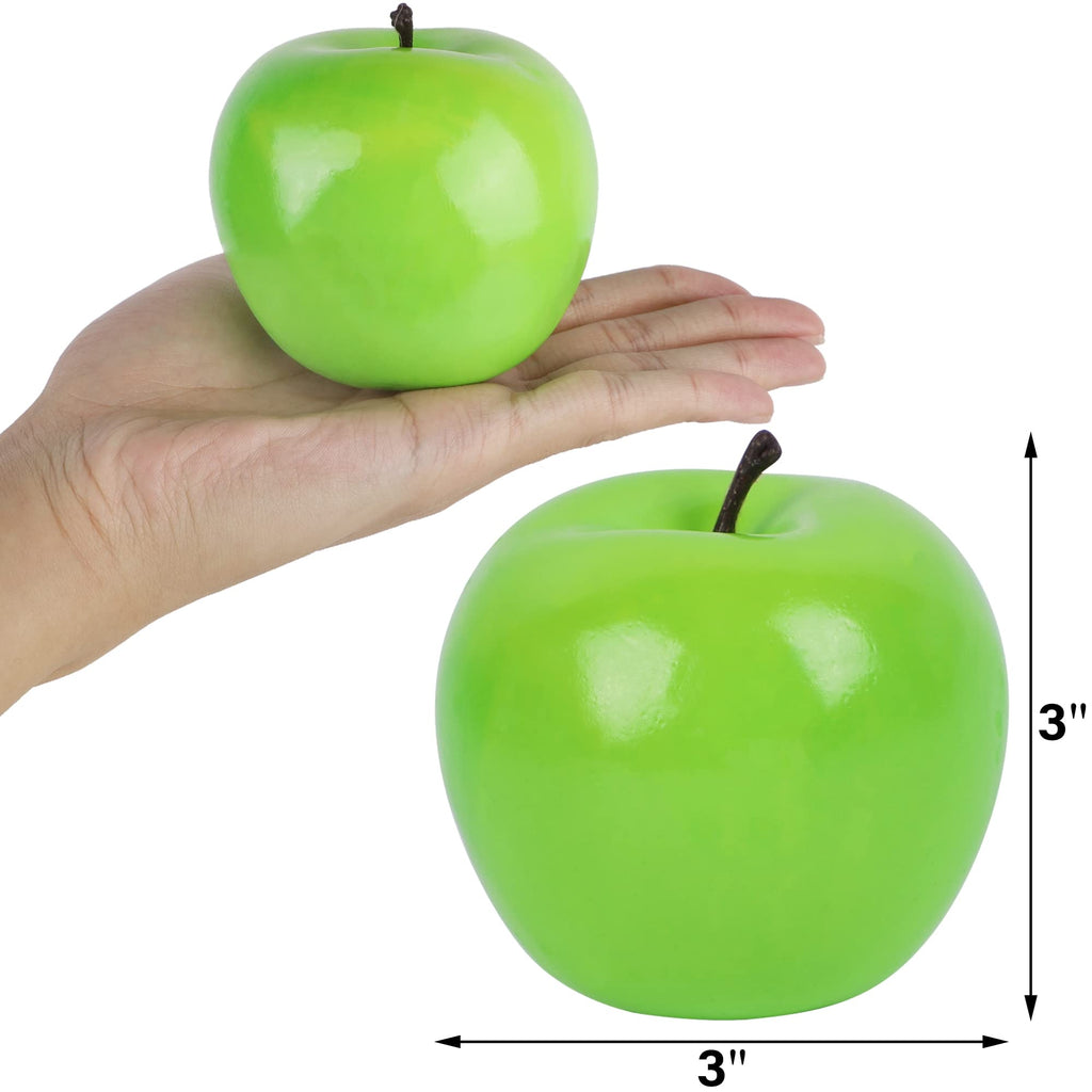 Cllayees Fake Fruit Artificial Apples, Set Of 12 Decorative Fruit Lifelike Faux Apples Realistic Fruits Apple Decorations For Ki