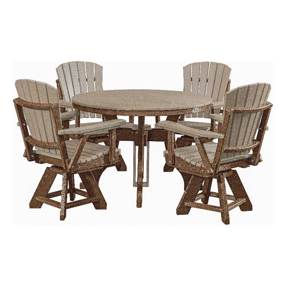 American Furniture Classics Round Set, Dining Height, Weatherwood And Tudor Brown