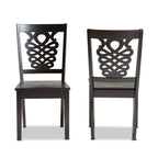 Baxton Studio Gervais Modern and Contemporary Transitional Dark Brown Finished Wood 2-Piece Dining Chair Set