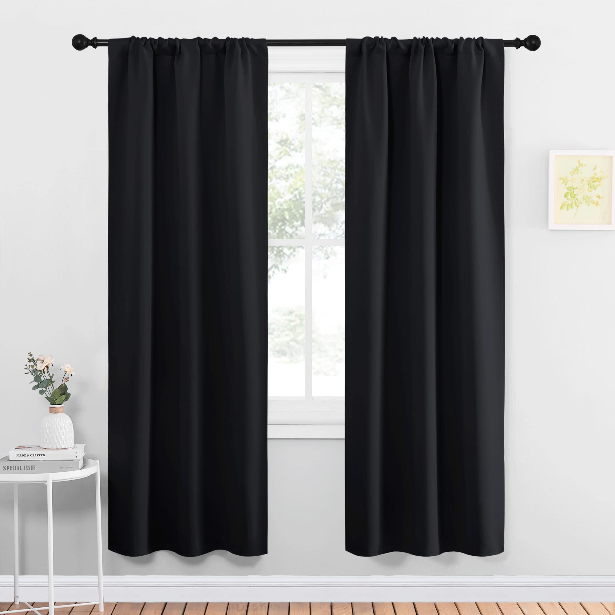 NICETOWN Halloween Black Out Curtain Panels for Kitchen - Energy Smart Decoration Thermal Insulating Blackout Drapes/Draperies f