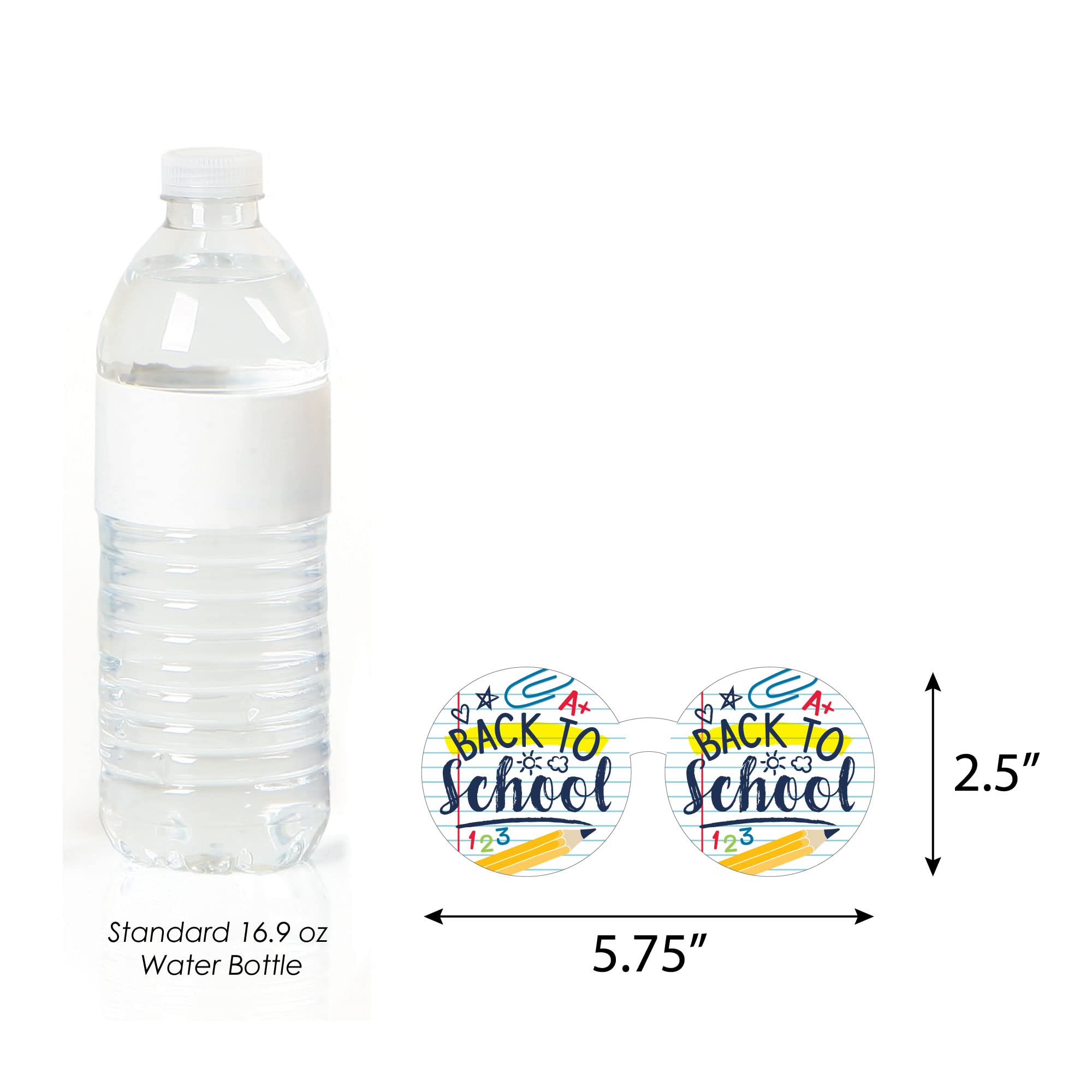 Big Dot Of Happiness Back To School Glasses - Paper Card Stock First Day Of School Classroom Decorations Photo Booth Props Kit -