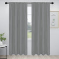 Easy-Going Rod Pocket Blackout Curtains For Bedroom, Room Darkening Window Curtains For Living Room, Thermal Insulated Noise Reduction Solid Window Drapes, 2 Panels(42X84 In, Light Gray)