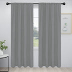 Easy-Going Rod Pocket Blackout Curtains For Bedroom, Room Darkening Window Curtains For Living Room, Thermal Insulated Noise Reduction Solid Window Drapes, 2 Panels(42X84 In, Light Gray)