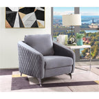 Lilola Home Sofia Gray Velvet Modern Chic Accent Armchair