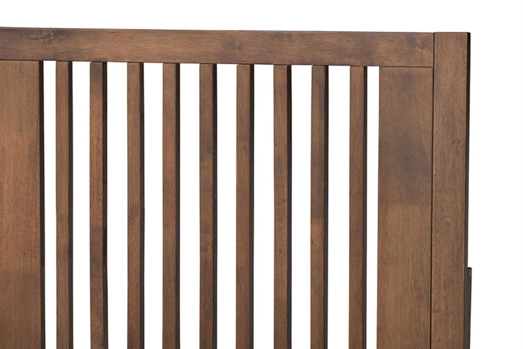 Baxton Studio Kioshi Mid-Century Modern Transitional Ash Walnut Finished Wood Queen Size Platform Bed