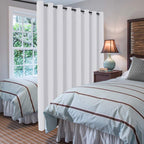 H.Versailtex Patio White Curtains 100X84 Inches For Sliding Door Extral Wide Blackout Curtain Panels Thermal Insulated Room Divi
