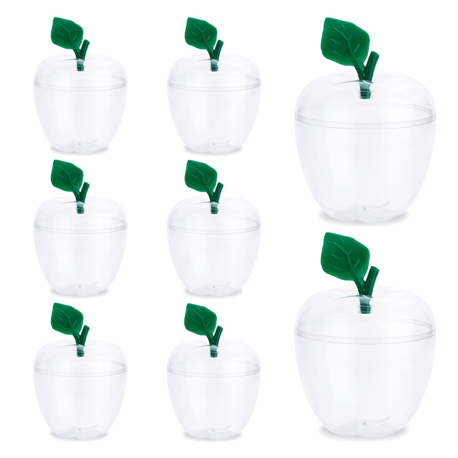 TABGACH Large Clear Apple Container Jar for Teachers,Apple Shaped Candy Jar Back To School Teacher Appreciation Gift,Plastic App