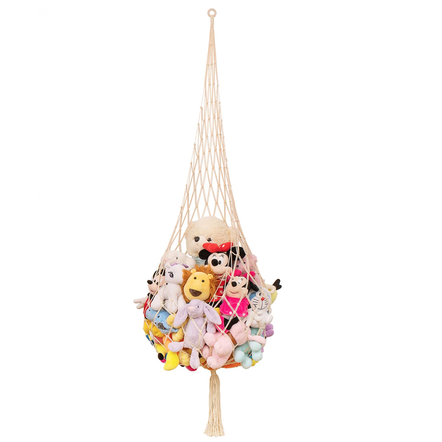 Novel Stuffed Animal Net Or Hammock Macrame Plush Toy Display- One Hook Only! Convenient For Walls And Ceiling Hanging Net, Stuff Animal Storage For Kid Room Bedroom Playroom