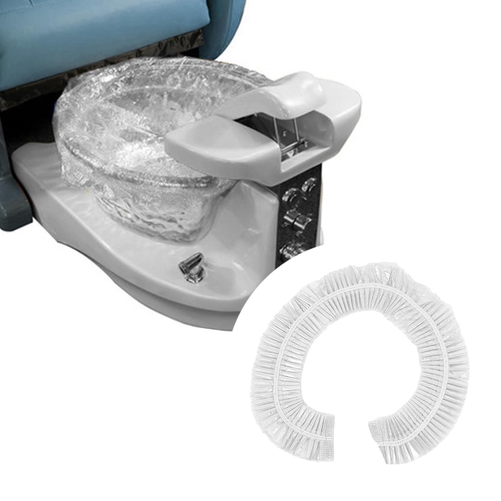 25 Pcs Prettyclaw Disposable Spa Chair Liners Elastic Bags For Pedicure And Foot Massage Fits Most Salon Chair Tubs Clear
