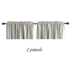 Donren Light Gray Valance - 16 Inch Length Kitchen Valances For Small Window With Rod Pocket (2 Panels,52 By 16 Inch)