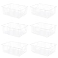 Nprohuge Freezer Organizer Bins, Upright Freezer Baskets for 16, 17, 21 cu.ft Standup Freezer, Wire Storage Baskets with Builti
