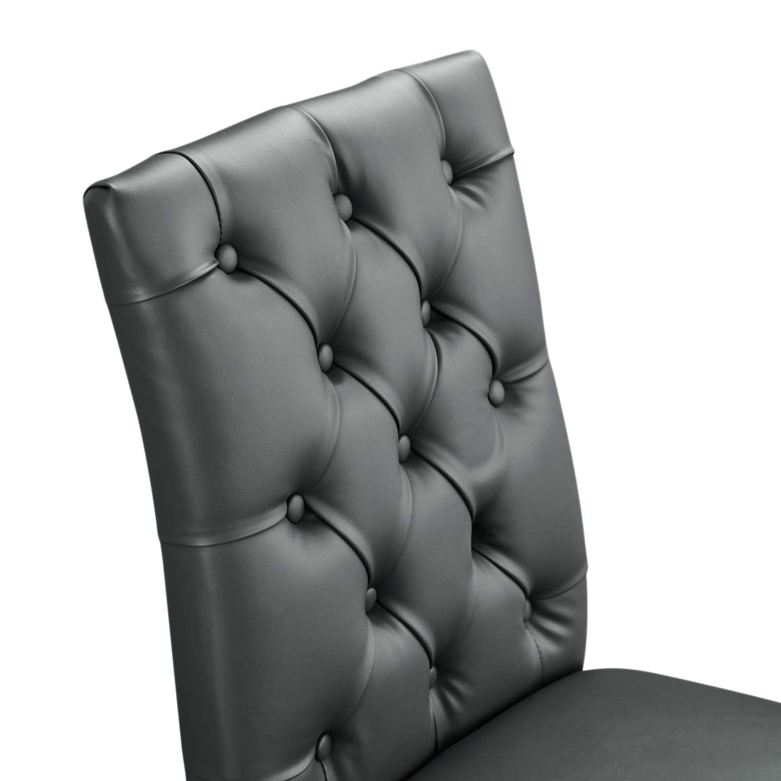 Modway Eei-3472-Gry Duchess Dining Chair Vinyl Set Of 2, Gray