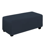 Easy-Going Stretch Ottoman Cover Folding Storage Stool Furniture Protector Soft Rectangle Slipcover With Elastic Bottom(Ottoman X-Large,Dark Blue)