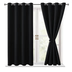 Hiasan Blackout Curtains For Bedroom, 52 X 54 Inches Long - Thermal Insulated & Light Blocking Window Curtains For Living Room/Kids Room, 2 Drape Panels Sewn With Tiebacks, Camel