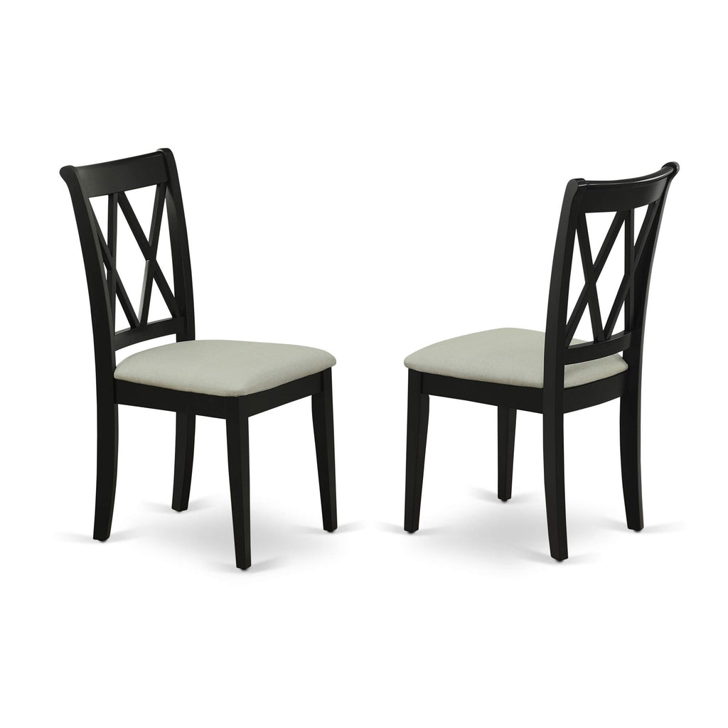 East West Furniture Lgcl5-Blk-C 5 Piece Dining Table Set For 4 Includes A Rectangle Kitchen Table With Butterfly Leaf And 4 Linen Fabric Dining Room Chairs, 42X84 Inch, Black