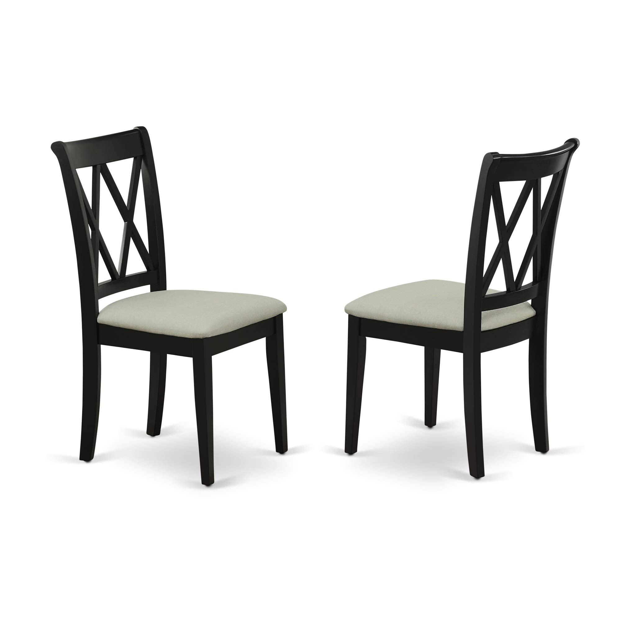 East West Furniture Lgcl5-Blk-C 5 Piece Dining Table Set For 4 Includes A Rectangle Kitchen Table With Butterfly Leaf And 4 Linen Fabric Dining Room Chairs, 42X84 Inch, Black