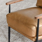 Kosas Home Arnold Cushion Back Transitional Leather Club Chair in Brown/Black