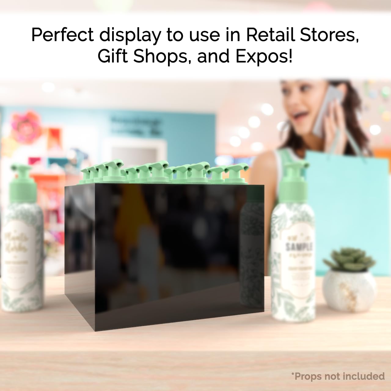 12'' X 12'' X 9'' Acrylic Display Riser Box With One Open Side No Lid Glossy Black Versatile Square Merchandise Storage Bin Or R