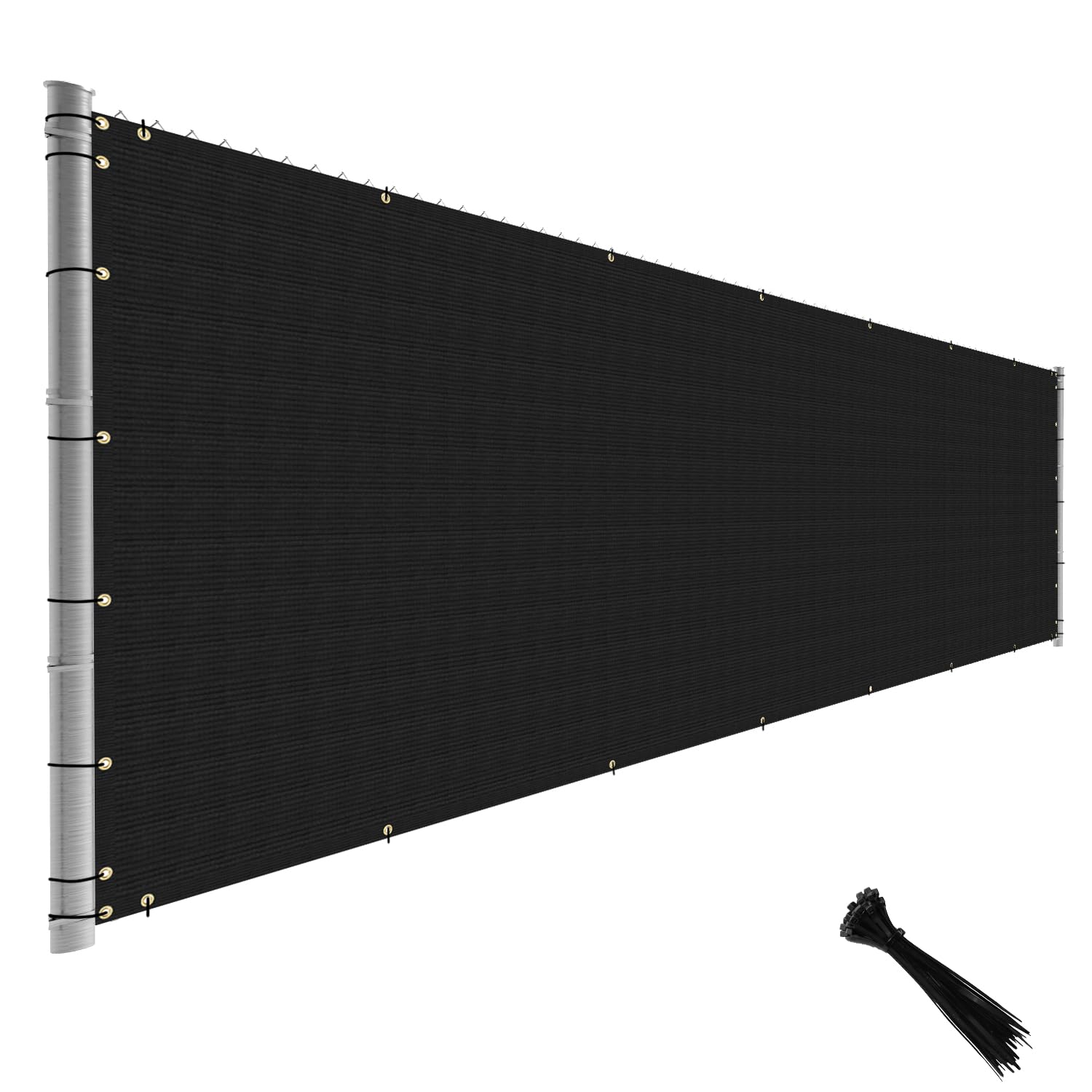 Tang 5Ftx99Ft Black Fence Privacy Screen Temporary Fence Privacy Screen Windscreen Fence Netting Cover Privacy Blockage Excellen