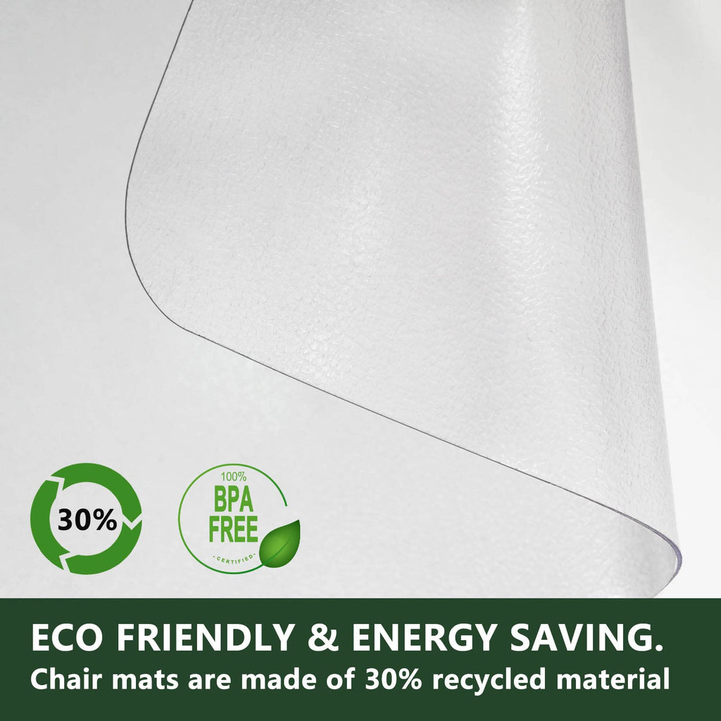 Futurhydro Chair Mat For Hardwood Floor, 45' X 53' Large Clear Easy Glide Large Computer Chair Mat, Plastic Rolling Chair Mat For Tile Floor And Gaming Floors (Rectangle)