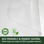 Futurhydro Chair Mat For Hardwood Floor, 45' X 53' Large Clear Easy Glide Large Computer Chair Mat, Plastic Rolling Chair Mat For Tile Floor And Gaming Floors (Rectangle)