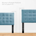 Modway Mod-5853 Paisley Upholstered Biscuit Tufted Performance Velvet Full/Queen Headboard Size In Sea Blue
