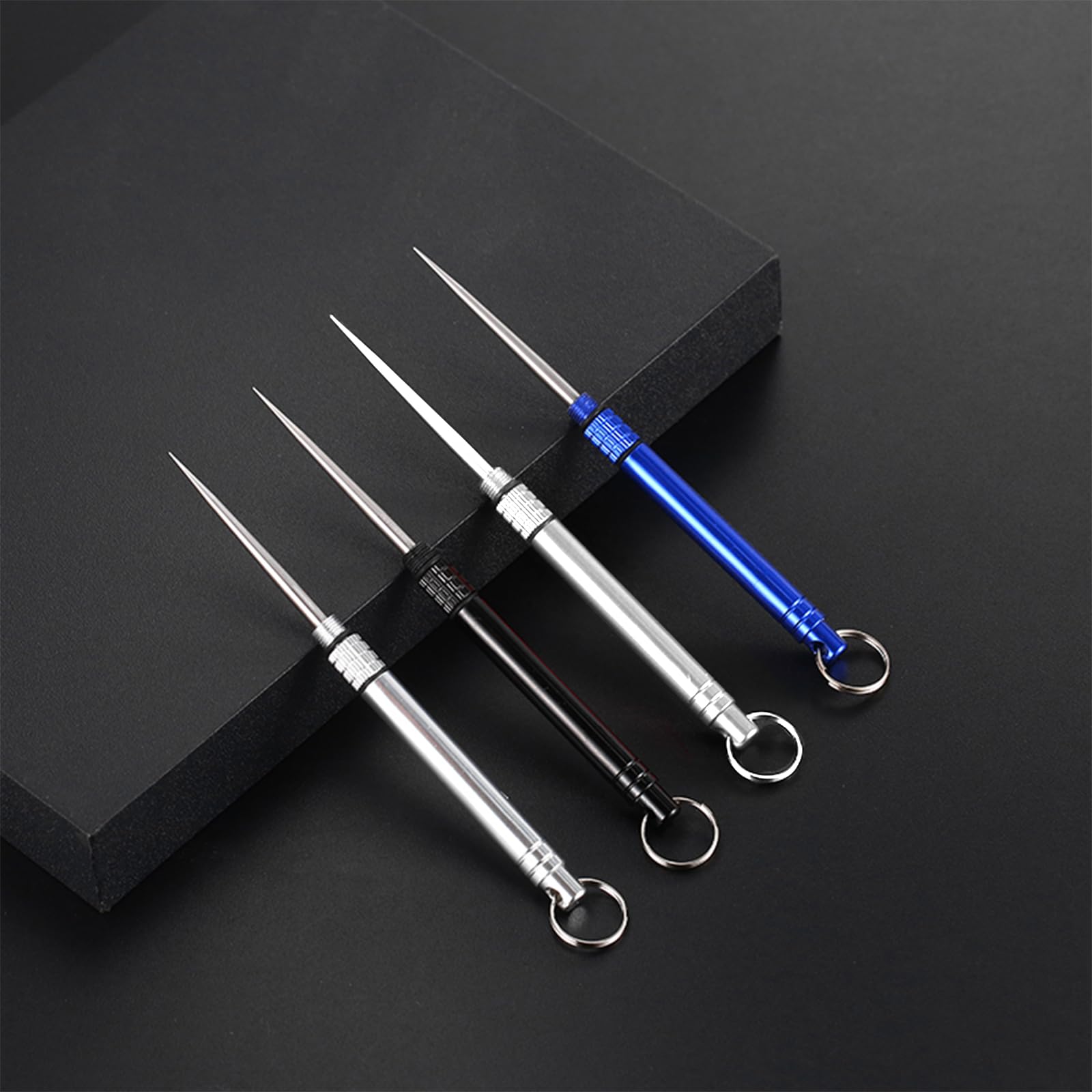 6 Pieces Metal Titanium Toothpicks, Portable Reusable Pocket Toothpicks With Stainless Steel Toothpick Holder, Multifunctional M