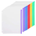 Yoeejob 3 Holes Clear Zipper Binder Pocket Insert Pages Letter Size, 8 1/2 X 11 Loose Leaf Binder Filing Storage Bags 15 Per Pac