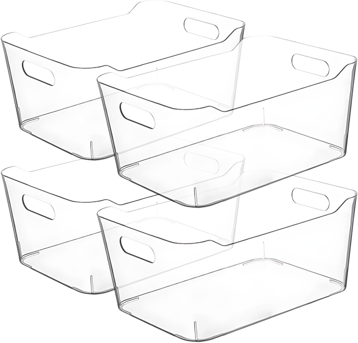 Clear Extra Large Plastic Storage Bins, Pantry Organizers And Storage Containers Fridge Organizer Bins For Organizing Home, Kitc