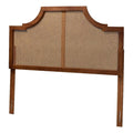 Baxton Studio Risha Mid-Century Modern Ash Walnut Finished Wood And Rattan King Size Headboard