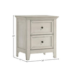 Carefree Home Furnishings San Mateo Youth Nightstand, 2 Drawer Bedside Table, Rustic White