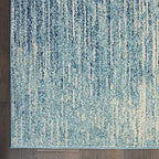 HomeRoots Navy/Light Blue 100% Polypropylene 5’ x 7’ Navy and Light Blue Abstract Area Rug